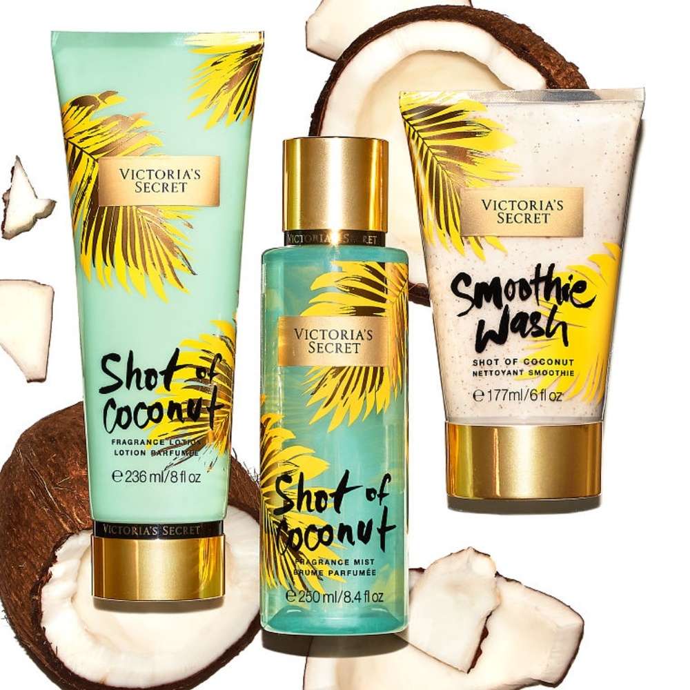 VICTORIA'S SECRET SHOT OF COCONUT 3 PC SET BUNDLE